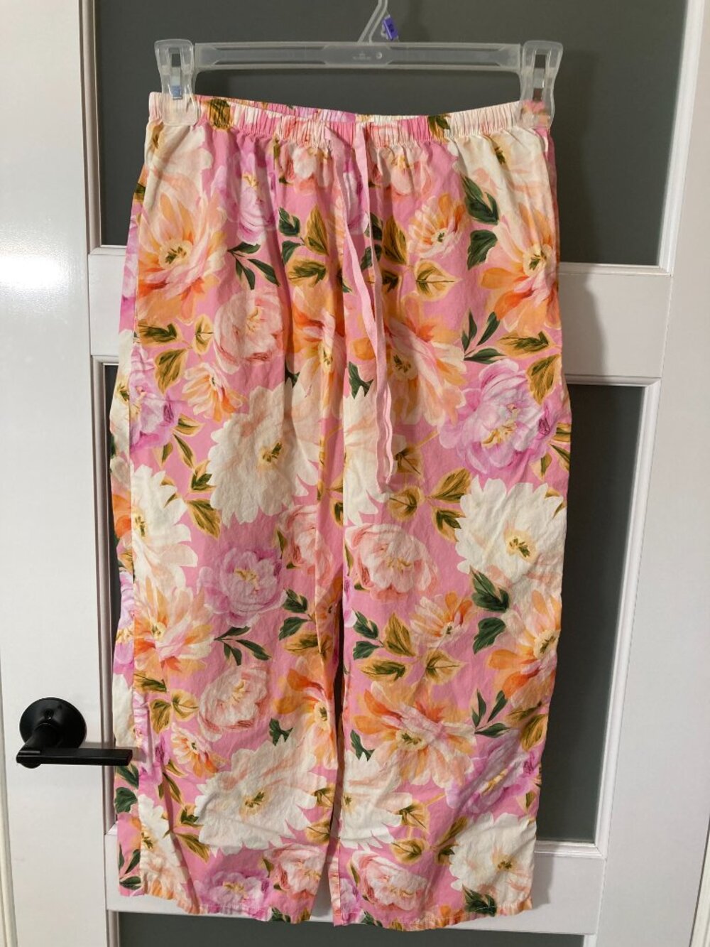 The Cat’s Pajamas Pink Floral S/S top & Pants Pajamas Cotton S-small repair - Picture 5 of 13